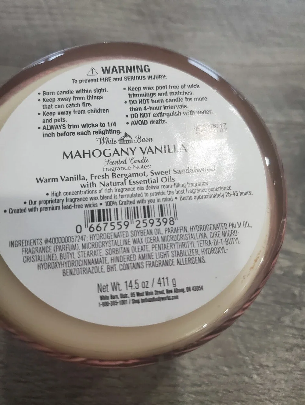 Bath And Body Works Mahogany Vanilla Candle - Picture 4 of 4